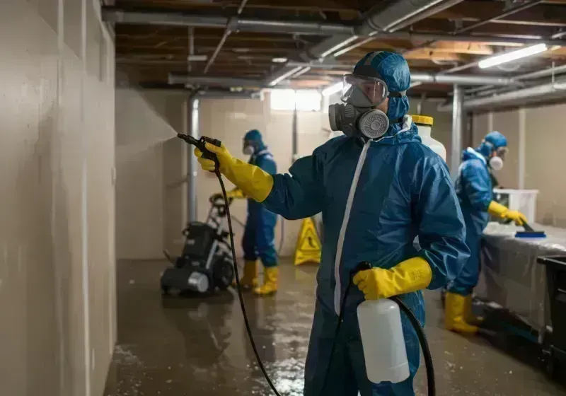 Basement Sanitization and Antimicrobial Treatment process in Brentwood Estates, TN